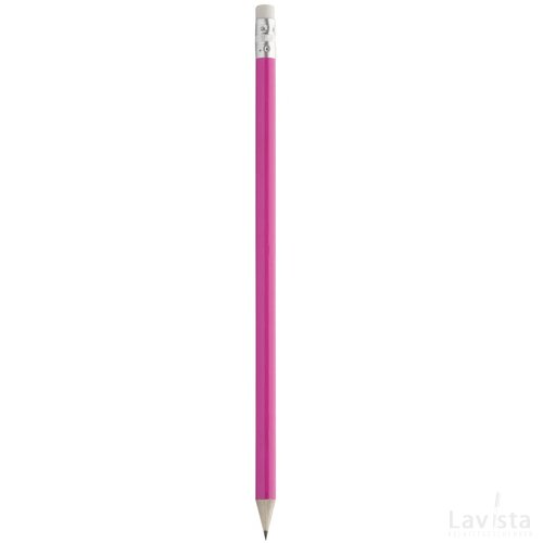 Geslepen potlood met witte gum Fuchsia