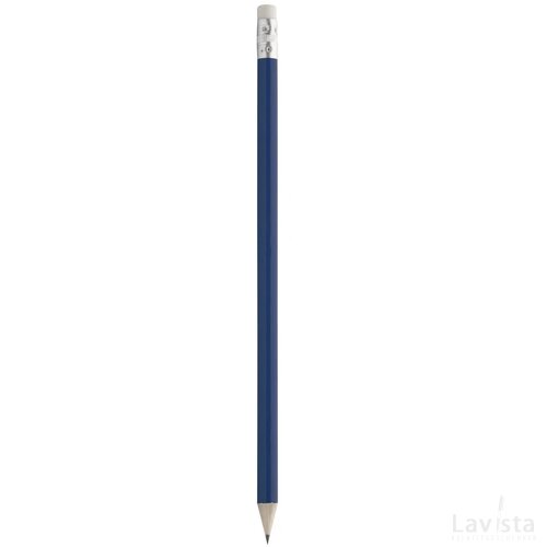 Geslepen potlood met witte gum Blauw