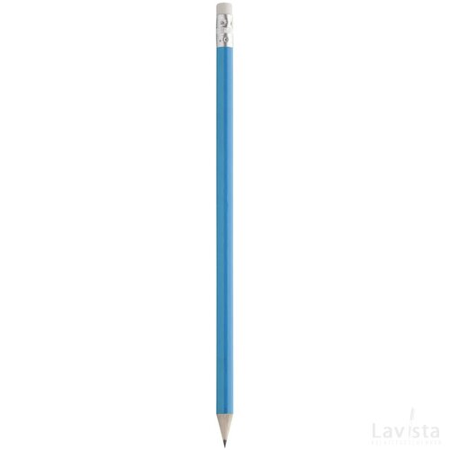 Geslepen potlood met witte gum Lichtblauw