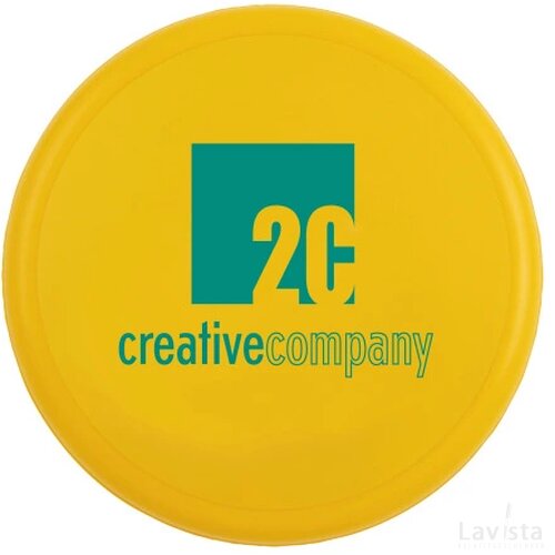 Frisbee bedrukt 21 cm. zonder ringen Geel