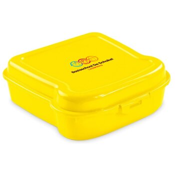 Broodtrommel in boterham-vorm (450ml) Geel
