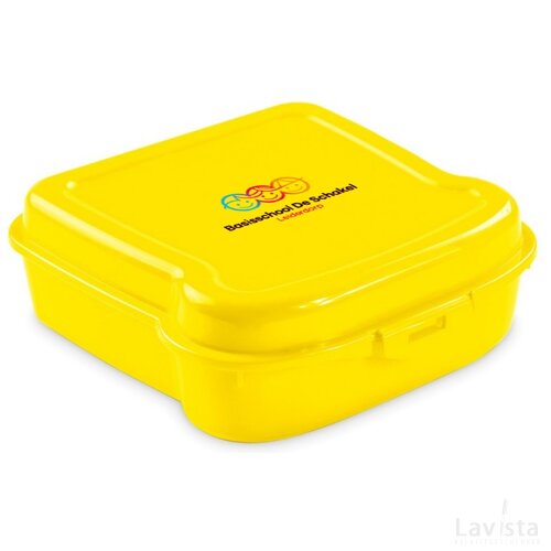Broodtrommel in boterham-vorm (450ml) Geel