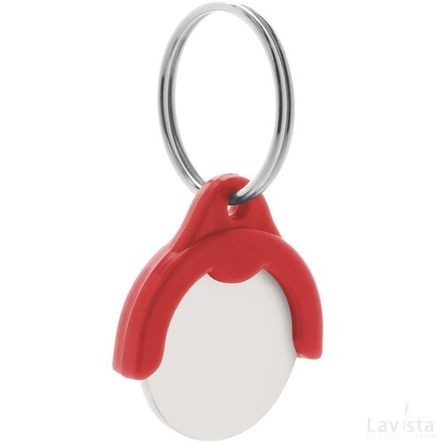 Token Winkelwagenmuntje Sleutelhanger Rood