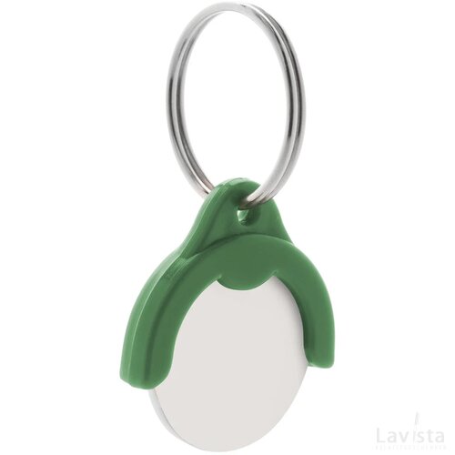 Token Winkelwagenmuntje Sleutelhanger Groen