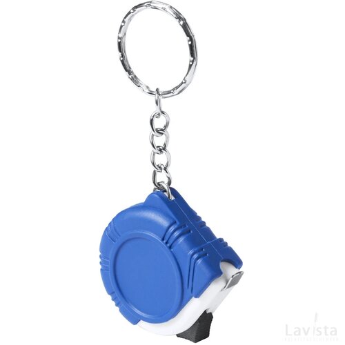 Mini rolmaat met sleutelhanger Blauw