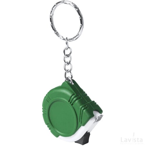 Mini rolmaat met sleutelhanger Groen