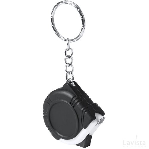 Mini rolmaat met sleutelhanger Zwart