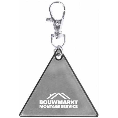 Driehoekige reflecterende sleutelhanger Zilver