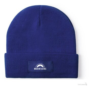 Goedkope muts met patch Blauw