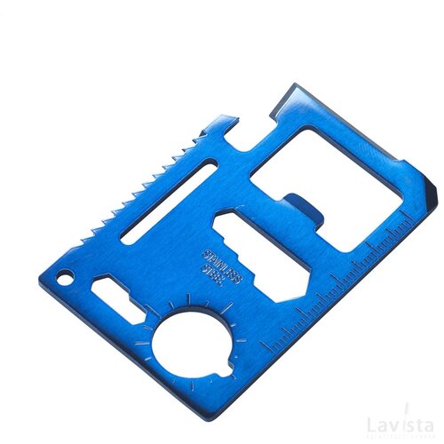 Creditcard multitool met 11 functies Blauw