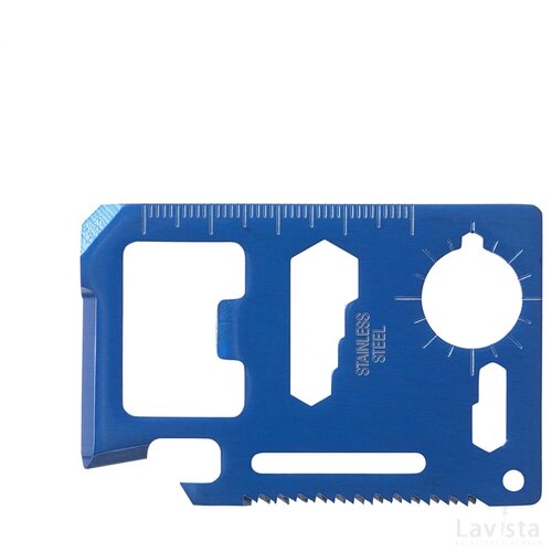 Creditcard multitool met 11 functies Blauw