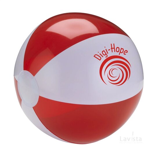 Beachball Ø 24 Cm Wit/Rood