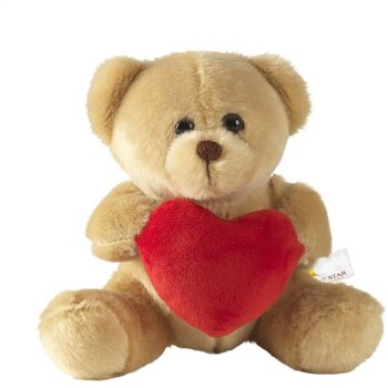 Valentijn knuffel met hartje Bruin