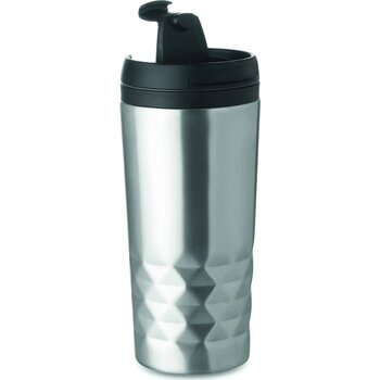 Dubbelwandige reisbeker 280 ml Tampas mat zilver