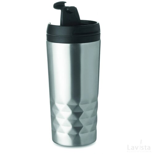 Dubbelwandige reisbeker 280 ml Tampas mat zilver