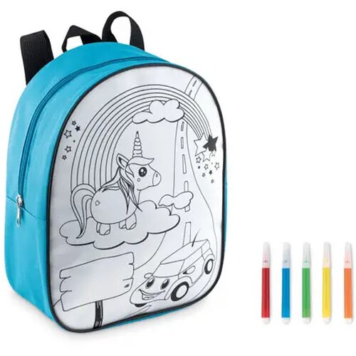 Kinderrugtasje 600d Backsketchy turquoise