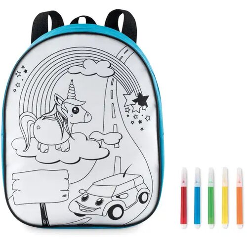 Kinderrugtasje 600d Backsketchy turquoise