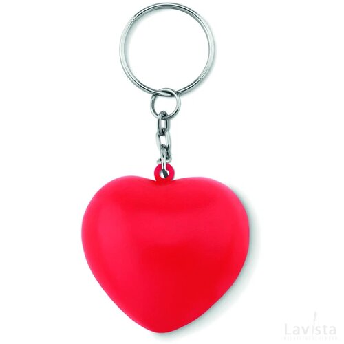 Sleutelhanger met pu hart Lovy ring rood
