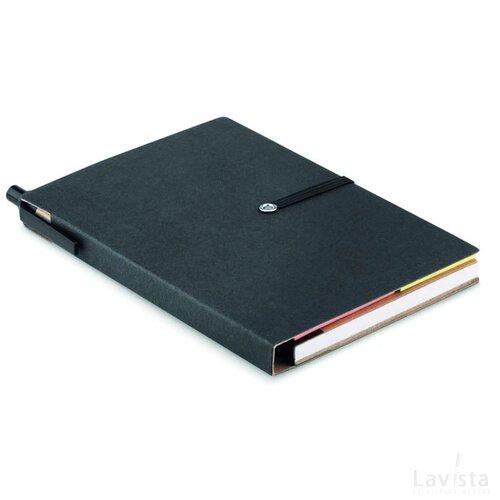 Gerecycled notitieboekje pen Reconote zwart