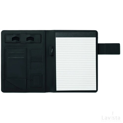 A5 schrijfmap met powerbank Powernoty zwart