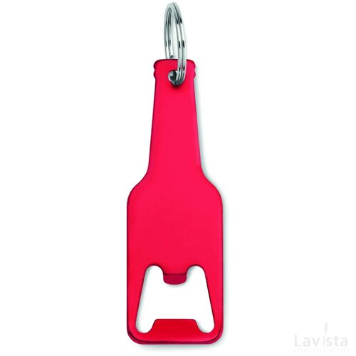 Aluminium sleutelhanger fles Botelia rood