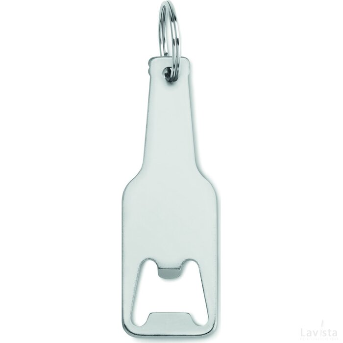 Aluminium sleutelhanger fles Botelia zilver
