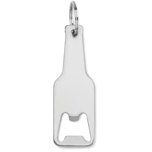 Aluminium sleutelhanger fles Botelia zilver