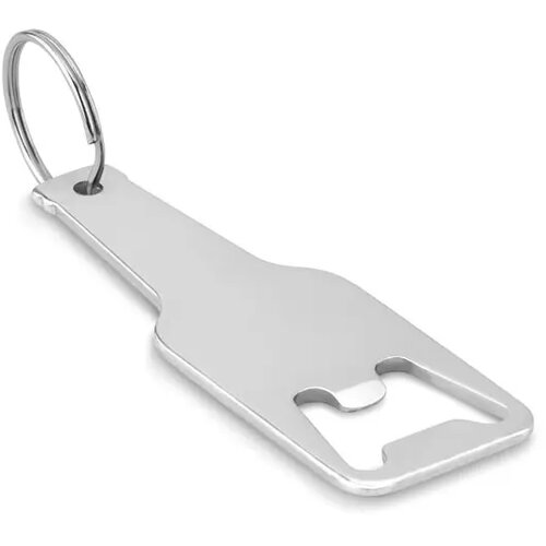Aluminium sleutelhanger fles Botelia zilver