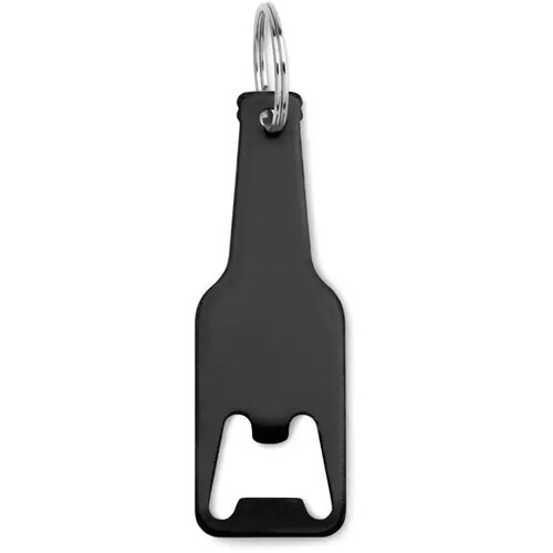 Aluminium sleutelhanger fles Botelia zwart