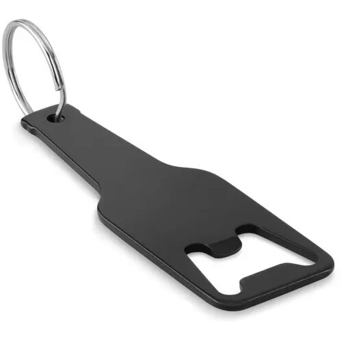Aluminium sleutelhanger fles Botelia zwart