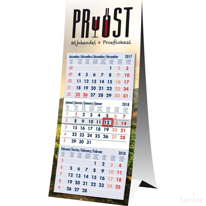 3 maands bureaukalender