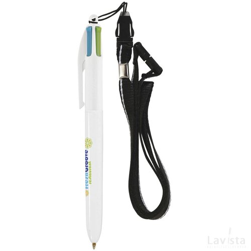 BIC® 4 Colours Fashion balpen + Lanyard