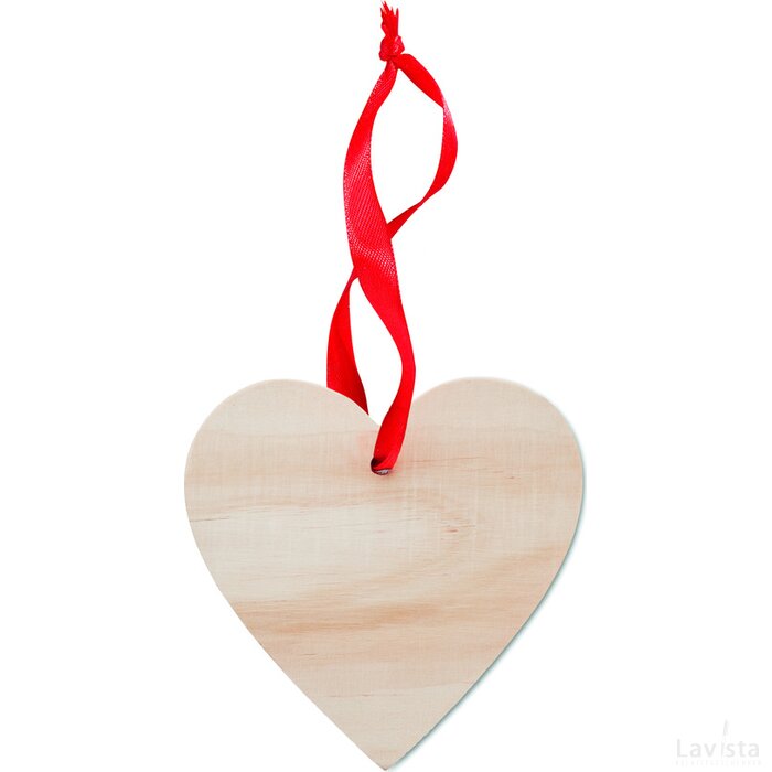 Houten hartvormige hanger Wooheart hout
