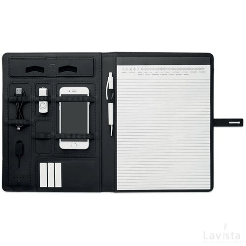 A4 schrijfmap/draadloze oplader Smartfolder zwart