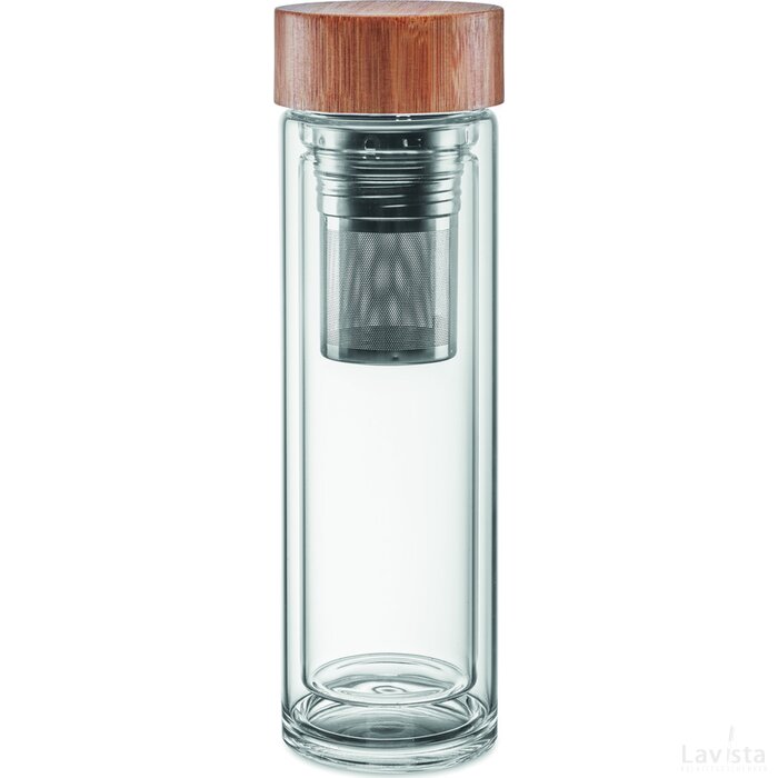 Dubbelwandige glazen fles 400ml Batumi glass transparant