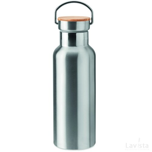 Dubbelwandige fles 500ml Helsinki mat zilver