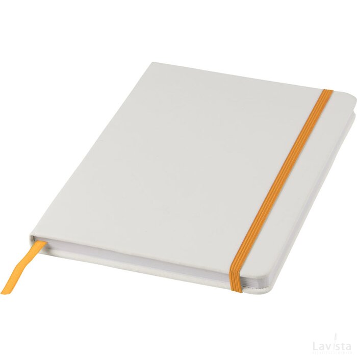 Witte A5 spectrum notitieboek met gekleurde sluiting Wit,Oranje Wit, Oranje Wit/Oranje