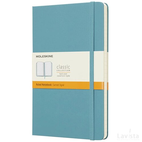 Moleskine Classic Hard Cover Large gelinieerd Reef Blue Rifblauw