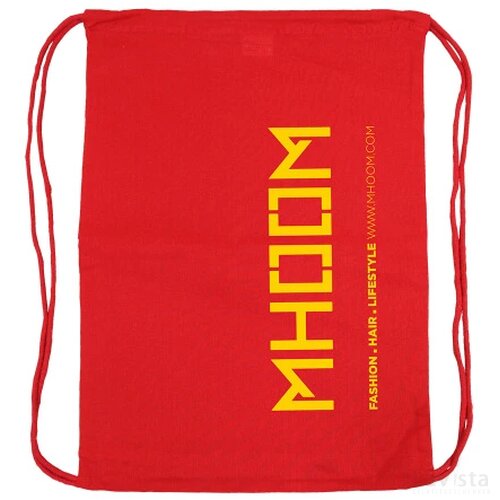 Katoenen rugzak gekleurd met gekleurd koord 140 gr/m2 rood