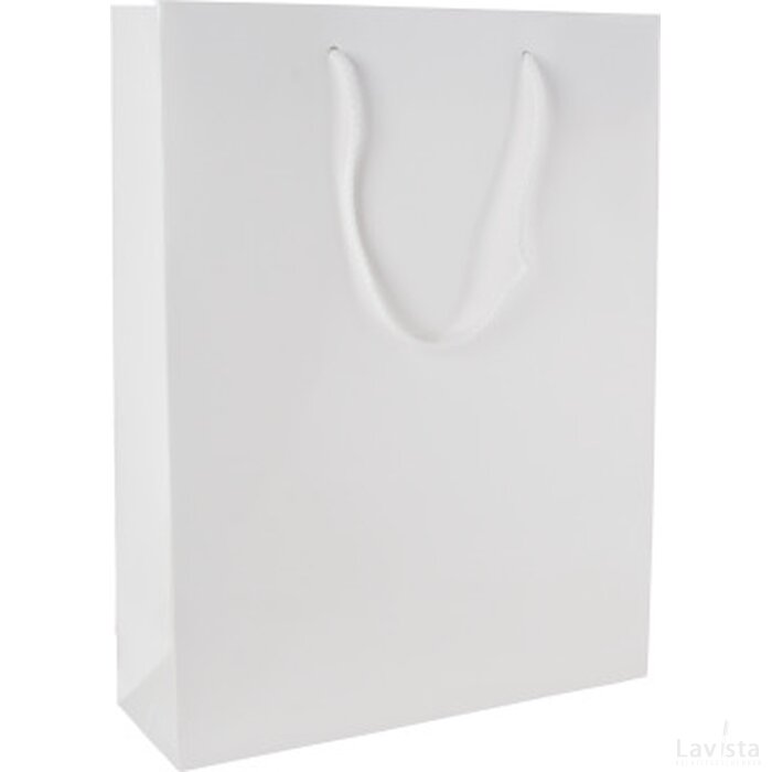 Glans gelamineerde papieren tas 200x260x80 mm wit wit