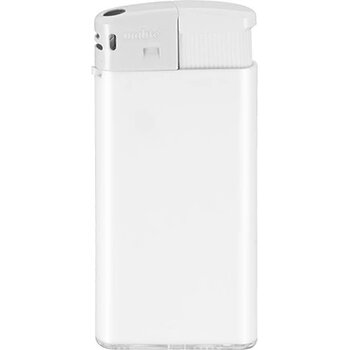 Slanke elektronische aansteker HC, navulbaar TAMPONPRINT wit/wit