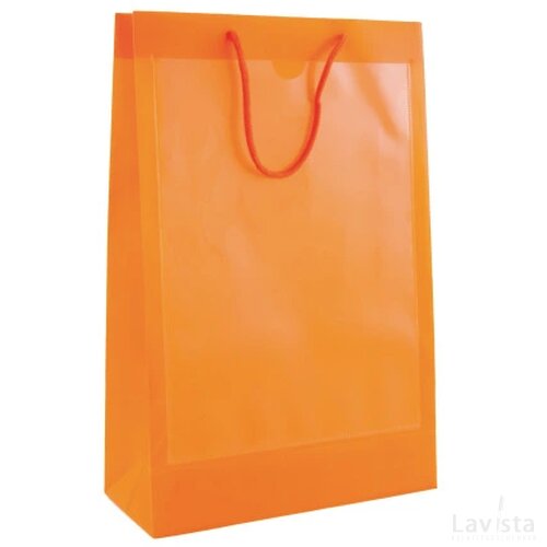 Transparante tas met 2 vensters A4 oranje