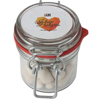 Glazen weckpotje met snoep (125 ml) Transparant Glazen weckpotje met snoep (125 ml) Transparant