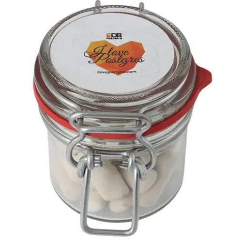 Glazen weckpotje met snoep (125 ml)