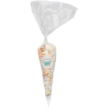 Puntzak 18x37 cm gevuld met snoep uit categorie BASIS full colour label custom made