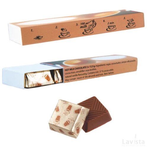 Hot chocolate 3 stuks in bedrukt doosje custom made