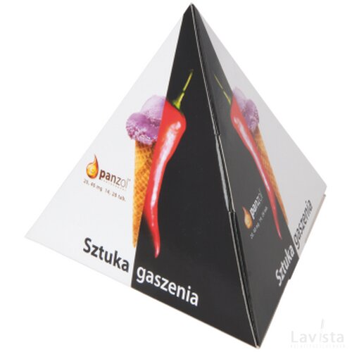 10 Pyramidetheezakjes in Pyramidedoos tot in full colour custom made