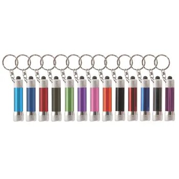 Zaklamp LED sleutelhanger met batterijen inclusief lasergravering lichtgroen Zaklamp LED sleutelhanger met batterijen inclusief lasergravering lichtgroen