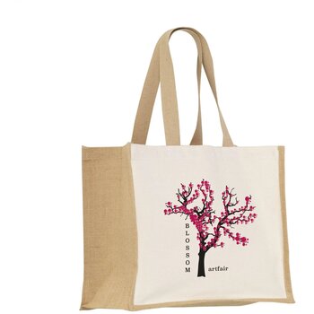 Jute Canvas Shopper Tas Naturel Jute Canvas Shopper Tas Naturel