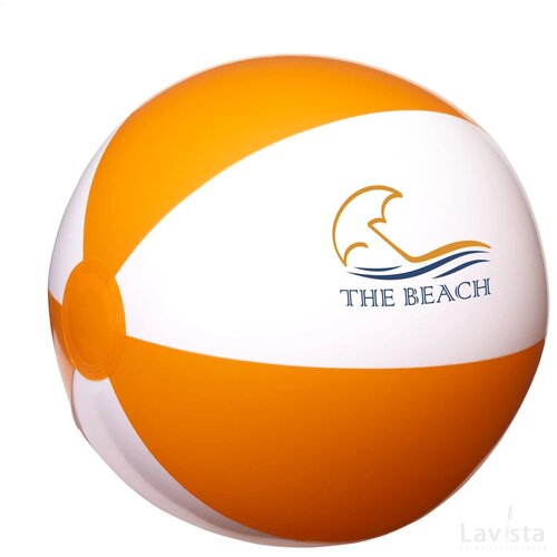 Beachball Ø 28 Cm Strandbal Wit/Oranje